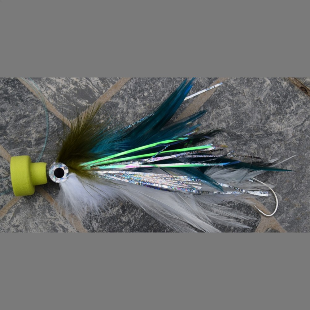 Aki MagBay rigged with chartreuse popper head