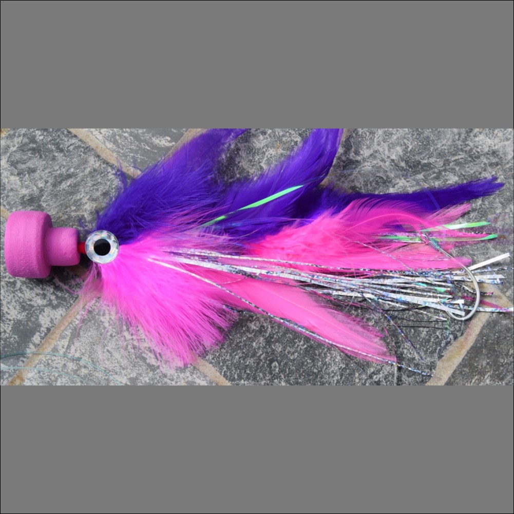 Aki purple and pink rigged with pink popper head